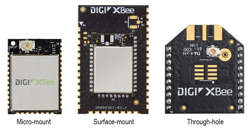 Digi XBee XR form factors