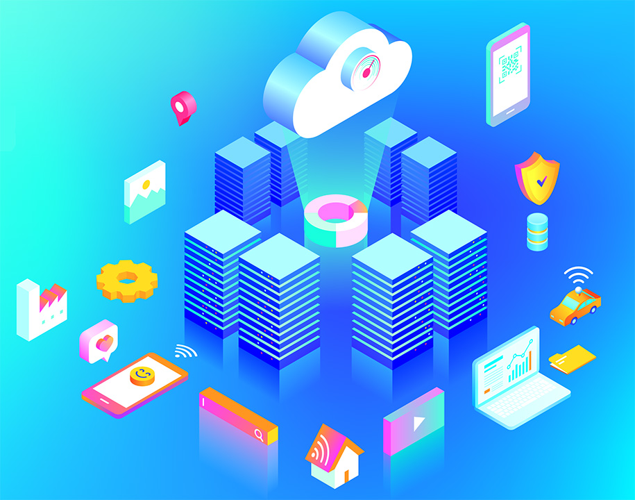 Edge computing isometric graphic