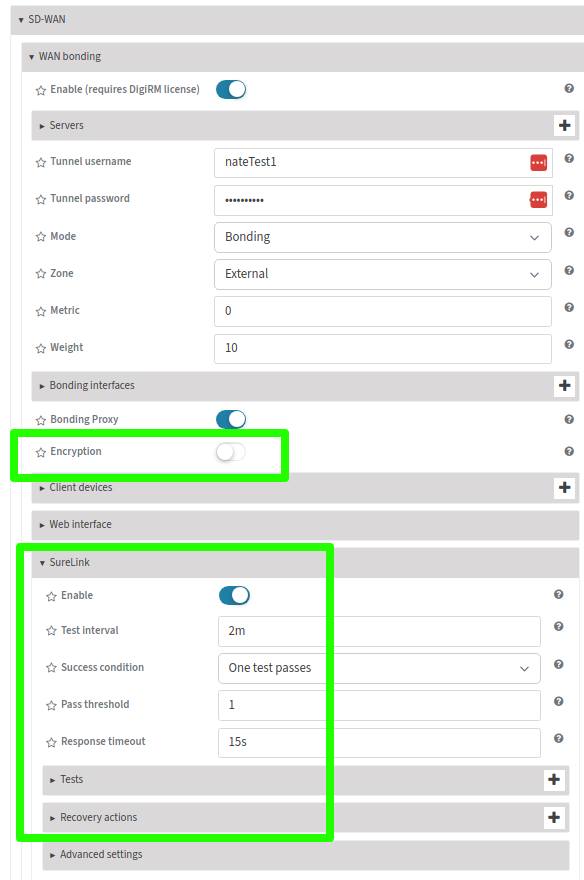 WAN bonding encryption