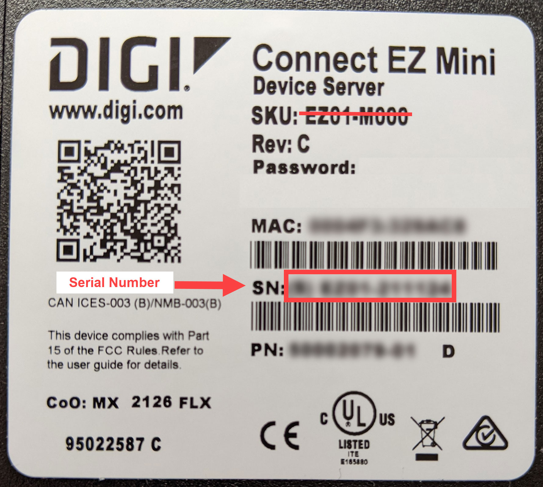 Label for Digi Connect EZ Mini