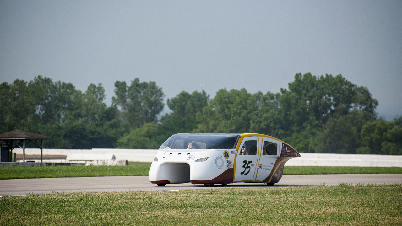 The Freya solar vehicle en route