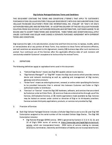 Digi 360 Terms and Conditions cover page